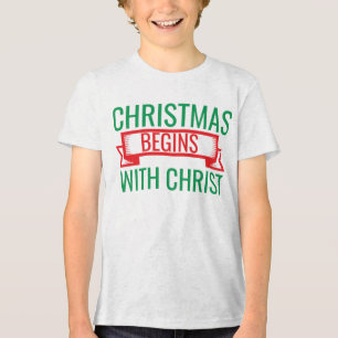 Weihnachten beginnt mit Christus-15523 T-Shirt Hoo Tri-Blend Shirt