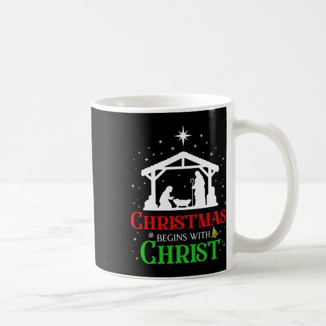 Weihnachten beginnt mit Christus Christlichen Reli Kaffeetasse (Rechts)