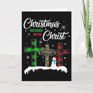 Weihnachten beginnt mit Christus Jesus Schneemann Karte