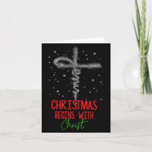 Weihnachten beginnt mit Christus Kreuz Christlich Karte