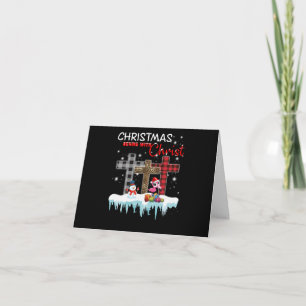 Weihnachten beginnt mit Christus Liebe Flamingo Dankeskarte