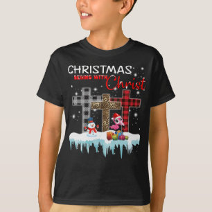 Weihnachten beginnt mit Christus Liebe Flamingo T-Shirt