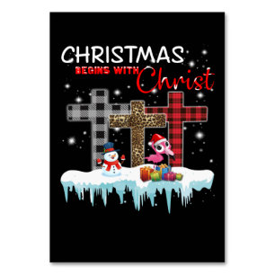 Weihnachten beginnt mit Christus Liebe Flamingo Tischnummer