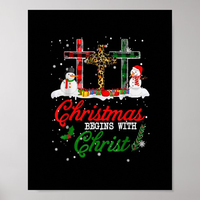 Weihnachten beginnt mit Christus Liebe Jesus Leopa Poster (Vorne)