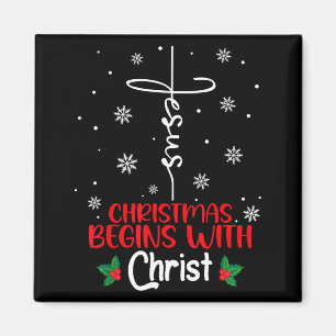 Weihnachten beginnt mit Christus Religiöses Weihna Magnet