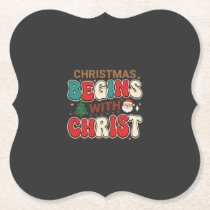 Weihnachten Beginnt Mit Christus Retro Weihnachtsm Untersetzer