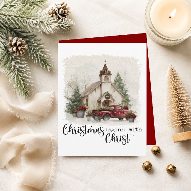 Weihnachten beginnt mit Christus rustikaler roter  (Von Creator hochgeladen)