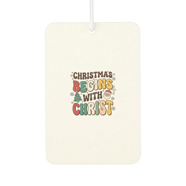 Weihnachten beginnt mit Christus Santa Baum Design Autolufterfrischer (Vorderseite)