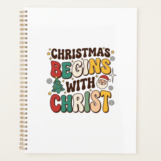 Weihnachten beginnt mit Christus Santa Baum Design Planer (Vorderseite)