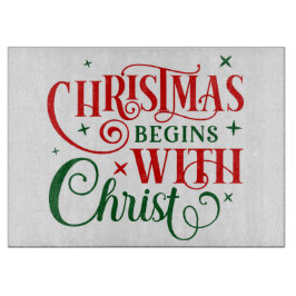 Weihnachten beginnt mit Christus Schneidebrett