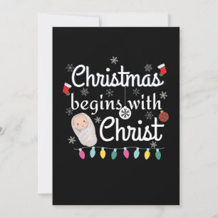 Weihnachten beginnt mit Christus T - Shirt Einladung