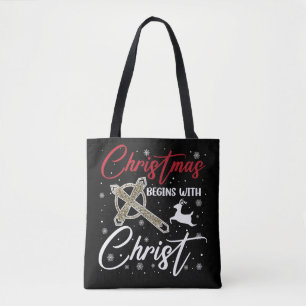 Weihnachten beginnt mit Christus Xmas Christlich