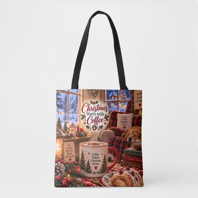 Weihnachten beginnt mit Coffee Tote (Vorderseite)