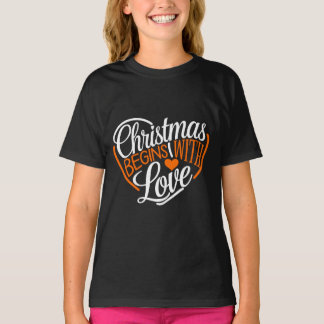 Weihnachten beginnt mit Liebe Digital Art Design T-Shirt