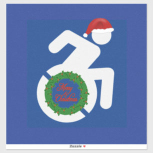Weihnachten behindert aufkleber