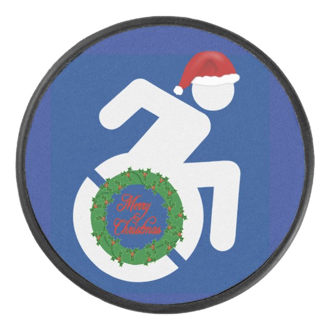 Weihnachten behindert eishockey puck (Vorderseite)
