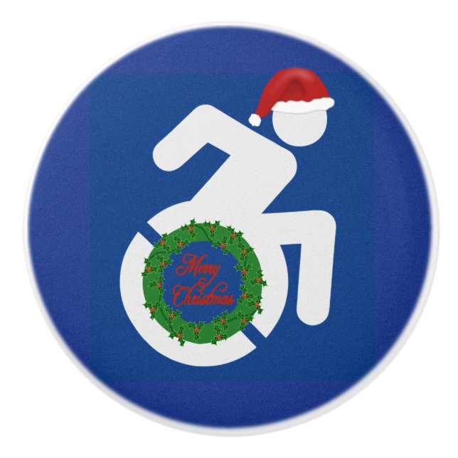 Weihnachten behindert keramikknauf (Vorderseite)
