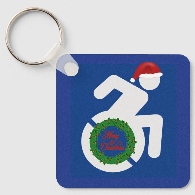 Weihnachten behindert schlüsselanhänger (Vorderseite)
