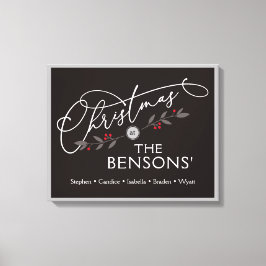 "Weihnachten bei" Familienname Holiday SVG Leinwanddruck