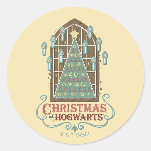 Weihnachten bei HOGWARTS™ Cookie Graphic Runder Aufkleber (Vorderseite)