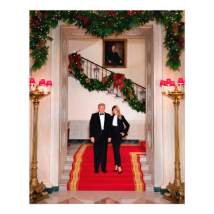 Weihnachten bei Präsident Donald Trump & Melania Fotodruck