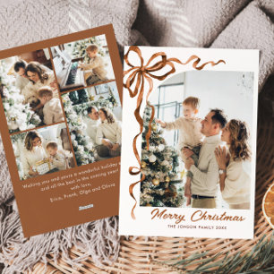 Weihnachten Beige Boho Bow Ribbon 5 Foto