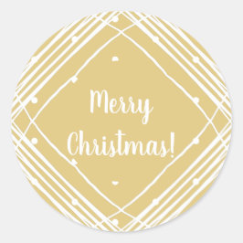 Weihnachten Beige Frohe Weihnachten Runder Aufkleber