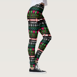 Weihnachten beladen lustige hässliche Weihnachtskr Leggings