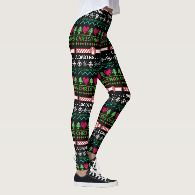 Weihnachten beladen lustige hässliche Weihnachtskr Leggings (Rechts)