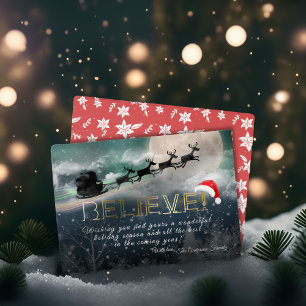 Weihnachten BELIEVE Rentier Sleigh Gruß