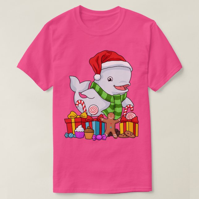 Weihnachten Beluga Whale Geschenk Kinder Weihnacht T-Shirt (Design vorne)