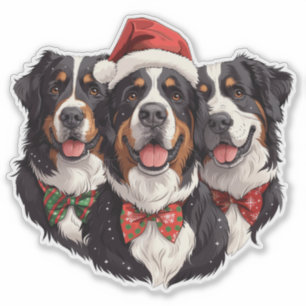 Weihnachten Berner Hunde Aufkleber