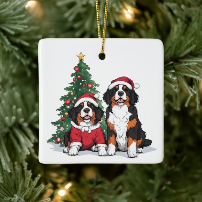 Weihnachten Berner Hunde Keramikornament (Baum)