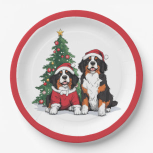 Weihnachten Berner Hunde Pappteller