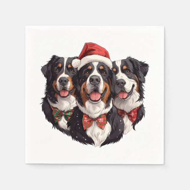Weihnachten Berner Hunde Serviette (Vorderseite)