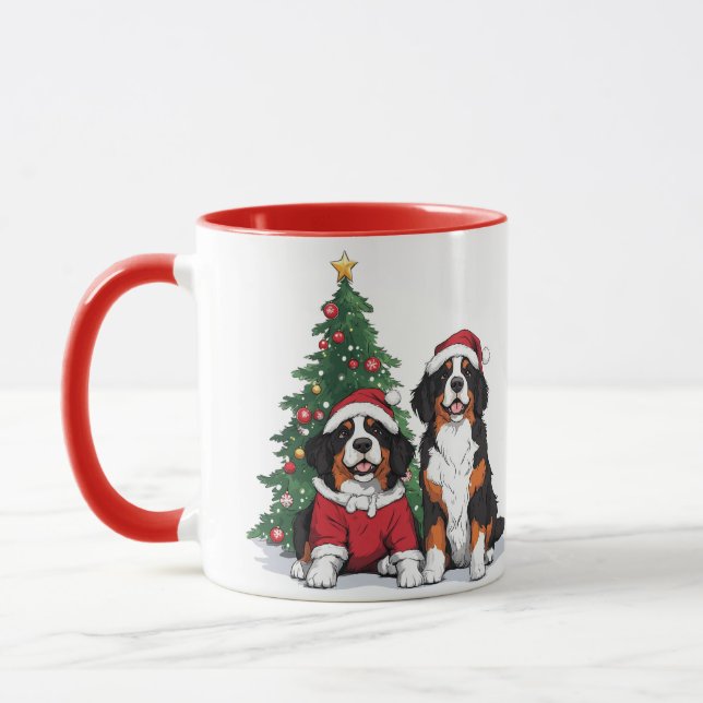 Weihnachten Berner Hunde Tasse (Links)