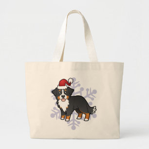 Weihnachten Berner Sennenhund Jumbo Stoffbeutel