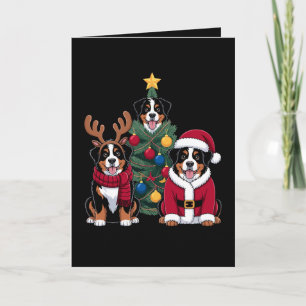 Weihnachten Berner Sennenhund Weihnachtsmann Weihn Karte
