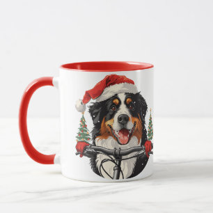 Weihnachten Bernese Mountain Dog Biking Tasse
