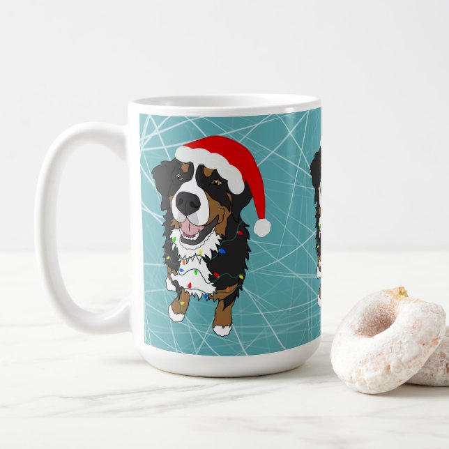 Weihnachten Bernese Mountain Dog Kaffeetasse (Mit Donut)
