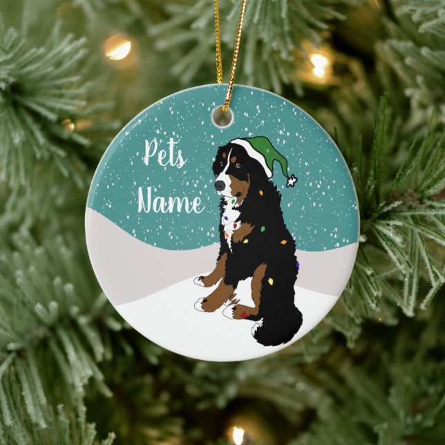 Weihnachten Bernese Mountain Dog Keramik Orlan Keramik Ornament (Baum)