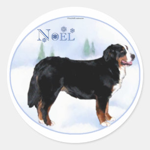 Weihnachten Bernese Mountain Dog - Maßgeschneidert Runder Aufkleber