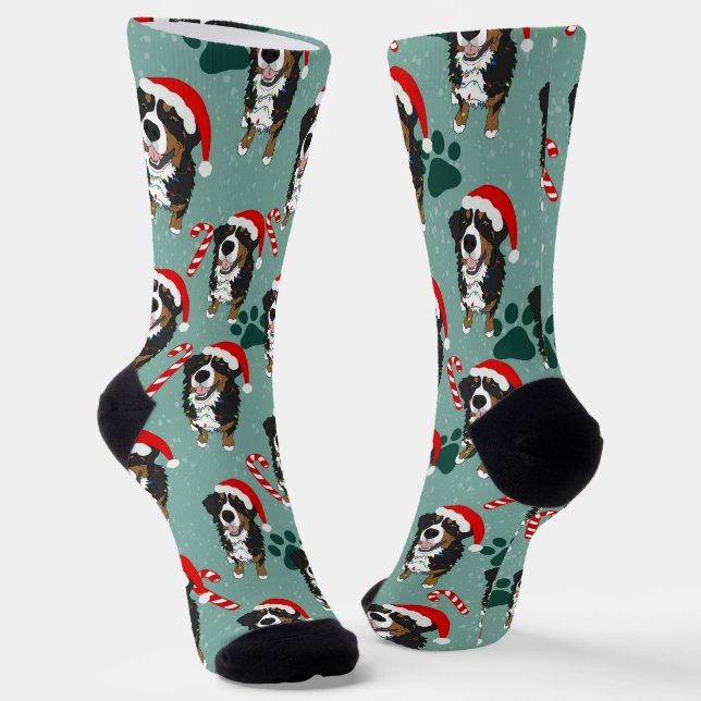 Weihnachten Bernese Mountain Dog Socks Socken (Gewinkelt)