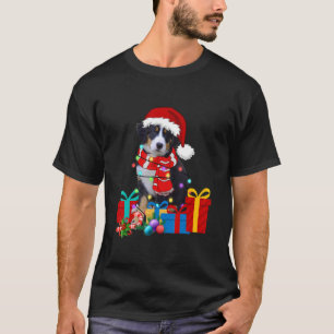 Weihnachten Bernese Mountain Dog Xmas Lichter Sant T-Shirt