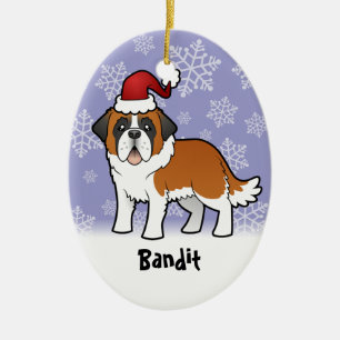 Weihnachten Bernhardiner Keramik Ornament