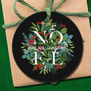 WEIHNACHTEN Berries Greenery Black Holiday Favor T Geschenkanhänger