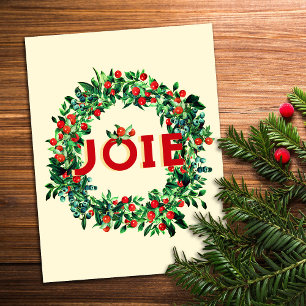 Weihnachten Berry Wreath Joy Postkarte