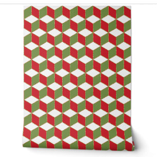 Weihnachten berühmte Würfel geometrisches Muster Tapete