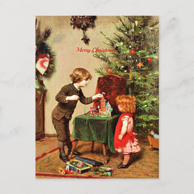 Weihnachten, berühmtes Gemälde von Felix Ehrlich Postkarte (Vorderseite)