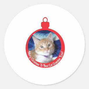 Weihnachten, beste Katzen-Oma' Runder Aufkleber